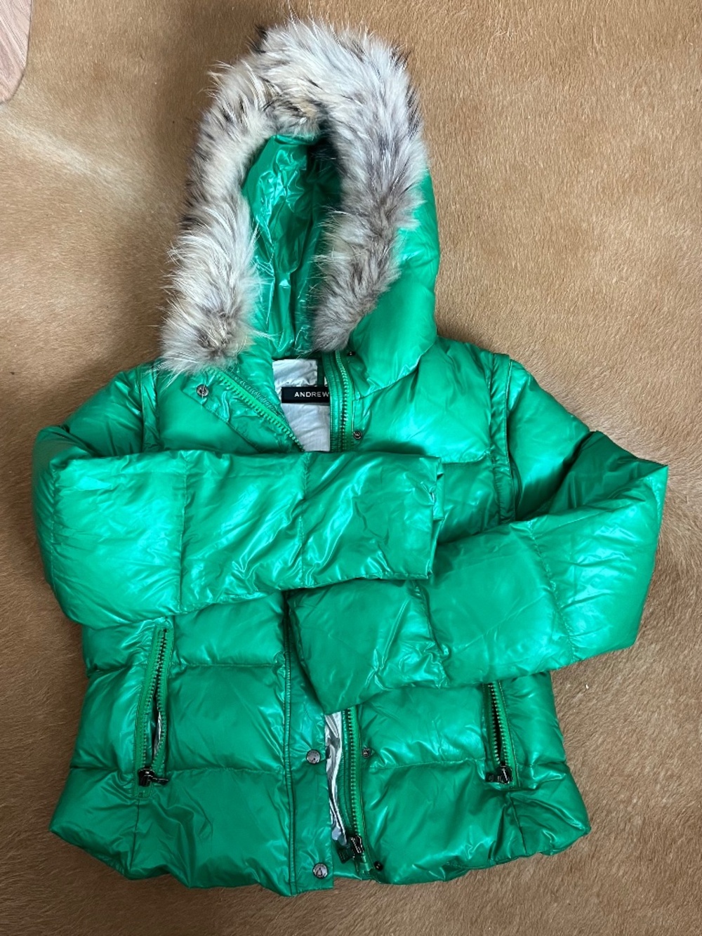 Andrew Mark goose down puffer with fur hood